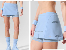 alo yoga Alosoft Serve It Up Skirt in Seashell Blue, NWT, Small,orig 88