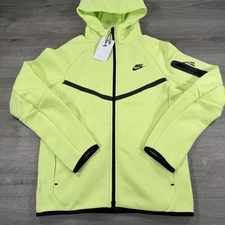 Nike Tech Fleece Hoodie Mens XS Volt Yellow Black Windrunner Full Zip HV0949-736