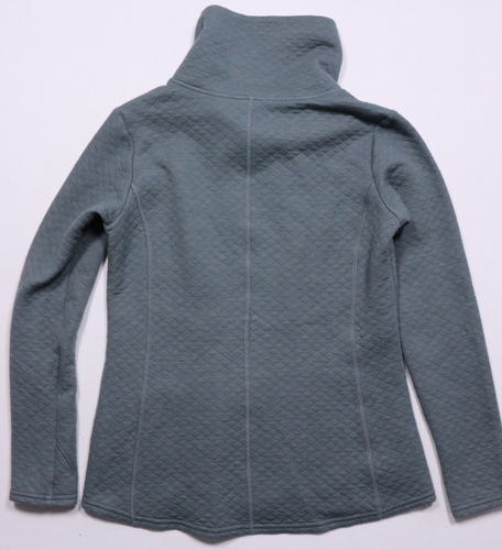 Kuhl Lea Pullover S Gray Green Quilted Cowl Neck Merino Wool Blend Long Sleeve - Picture 2 of 9