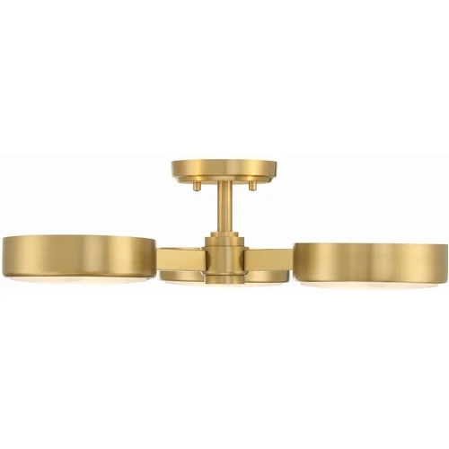 Crystorama ORS-733-MG-ST Orson Semi-Flush Mount Modern Gold - Picture 3 of 6