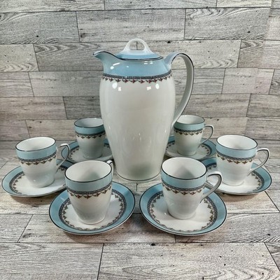 Vintage Z.S. & Co Bavaria Porcelain Chocolate Pot Set 15pc Germany Tea Coffee