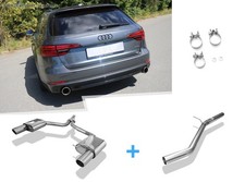  Edelstahl Duplex Racing-Anlage Audi A4 B9 8W 2.0 TFSI Quattro je 100mm rund