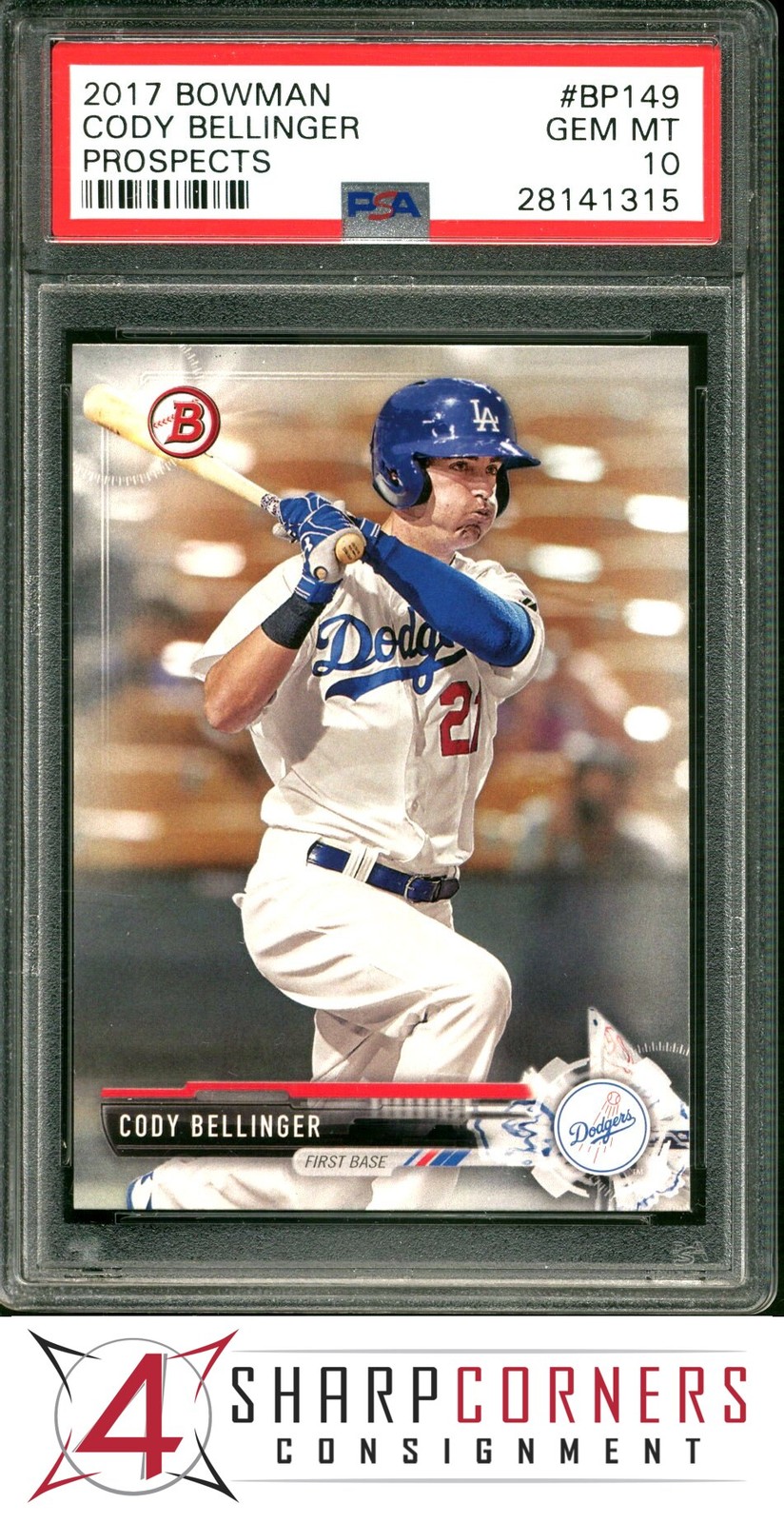 2017 BOWMAN PROSPECTS #BP149 CODY BELLINGER RC PSA 10