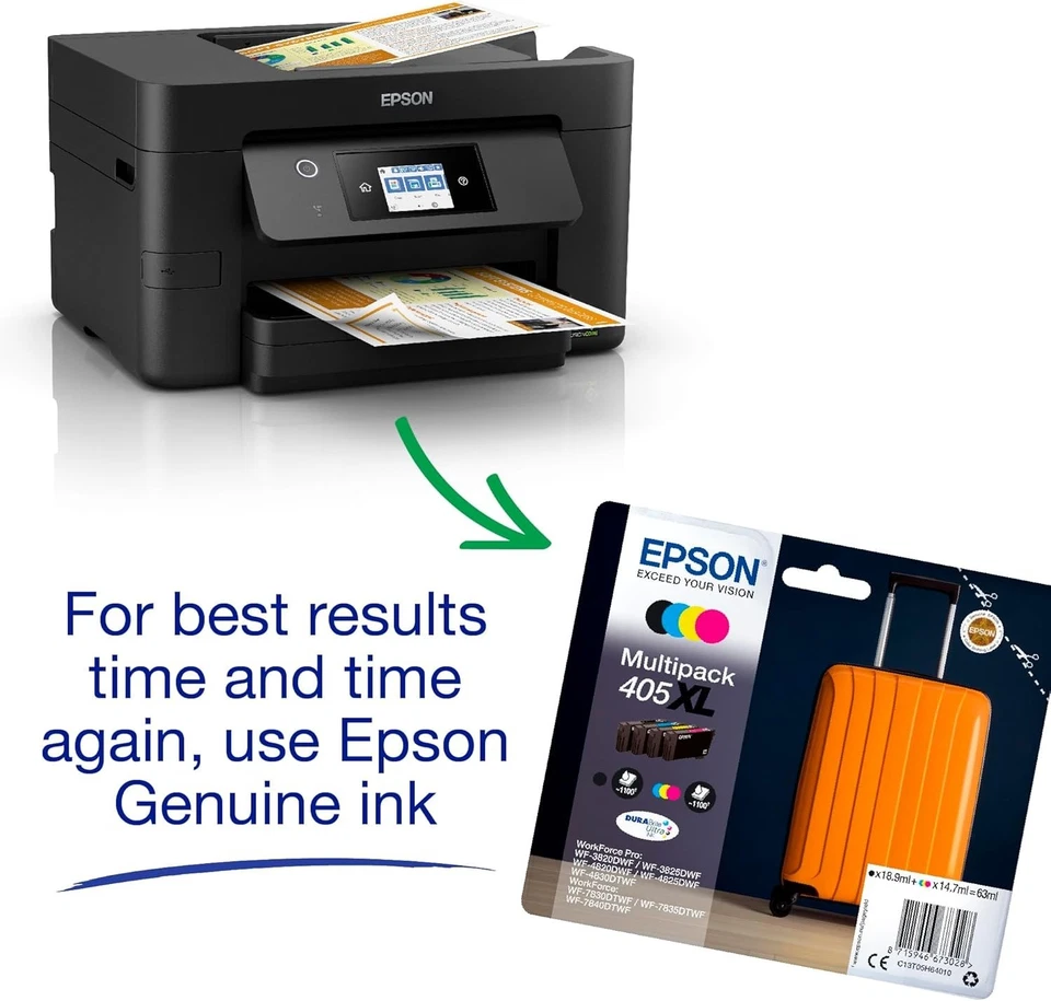 EPSON WORKFORCE PRO WF-3820DWF A4 DOUBLE-SIDED MULTIFUNCTION PRINTER SCAN -WI-FI - Image 2 of 4