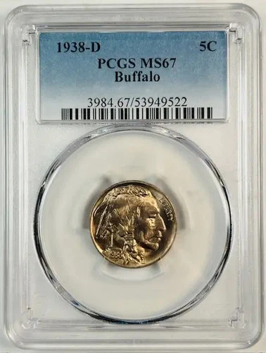 1938 D Buffalo Nickel PCGS MS-67