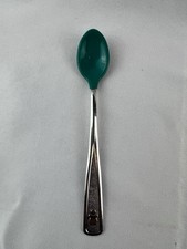 Vintage '80 The First Years Stainless Baby Spoon Soft Bite Rubber Green Tip