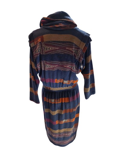 Kimberly By Bayard Women's Dress 8 Vintage 1970s Aztec Turtleneck Orlon... - Picture 7 of 9