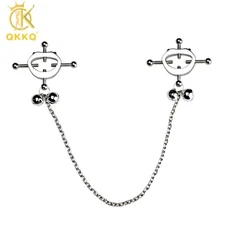2 Head Adjustable Breast Nipple Clamps With Chain Sexy Raunchy Women Men Toy