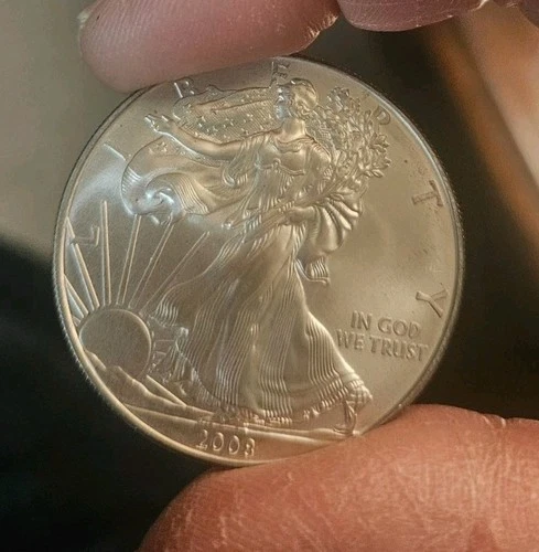 2008 AMERICAN SILVER EAGLE DOLLAR COIN 1 OZ. 999 PURE FINE SILVER