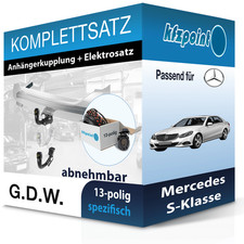Für Mercedes S-Klasse 05- G.D.W. Anhängerkupplung abnehmbar + 13polig E-Satz neu