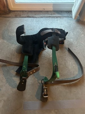 Buckingham Climbing Spikes Gaffs Green Shank Pads Leather Straps