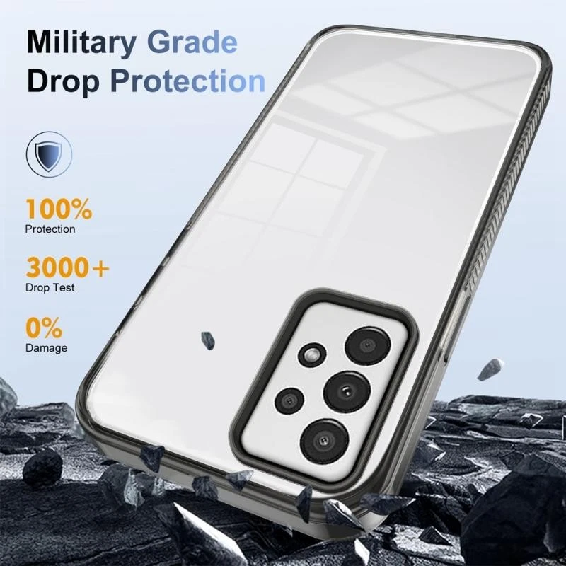 Custodia ibrida trasparente antiscivolo TPU e acrilico per Samsung Galaxy A13 - Immagine 3 di 4