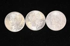 US 90% SILVER DOLLAR LOT OF 3 COINS PEACE MORGAN AU BU FREE SHIPPING NR!