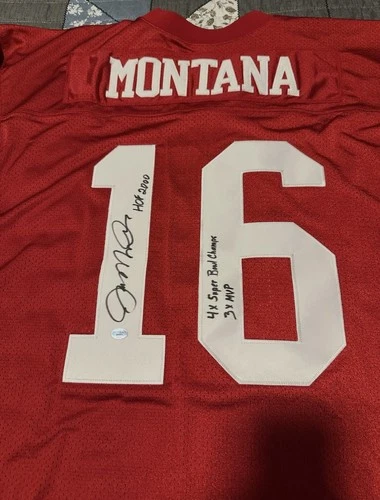 Joe Montana Signed Autographed NFL San Francisco Jersey w/ 3 Inscription BAS