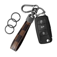 Leather Car Key chain,Carabiner Clip Key Fob Keychain for Home Car Keys Women...