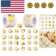 800 Pcs Christmas Religious Stickers Round Christmas Nativity Jesus Stickers ...