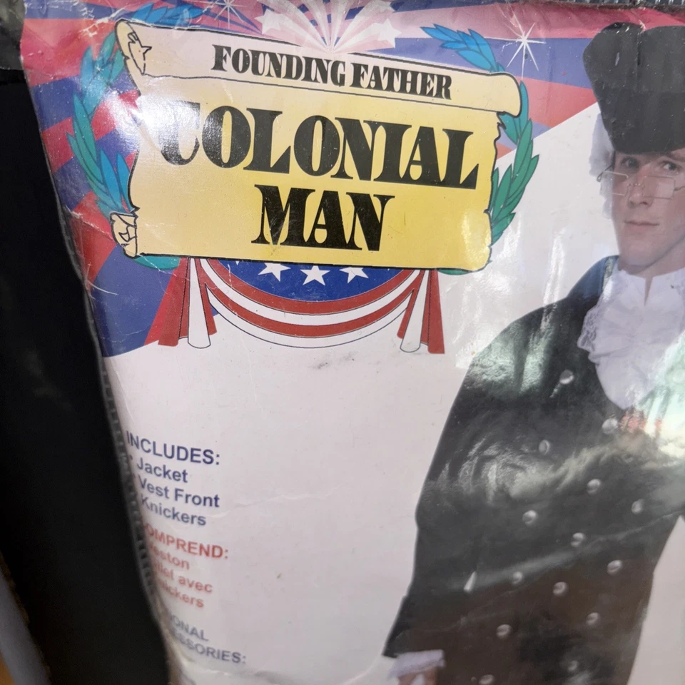 FOUNDING FATHER COLONIAL MAN 3 Pc Halloween Costume - NEW - Image 3 of 4