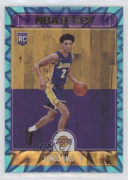 2017-18 Panini NBA Hoops Teal Explosion Lonzo Ball #252 01ds