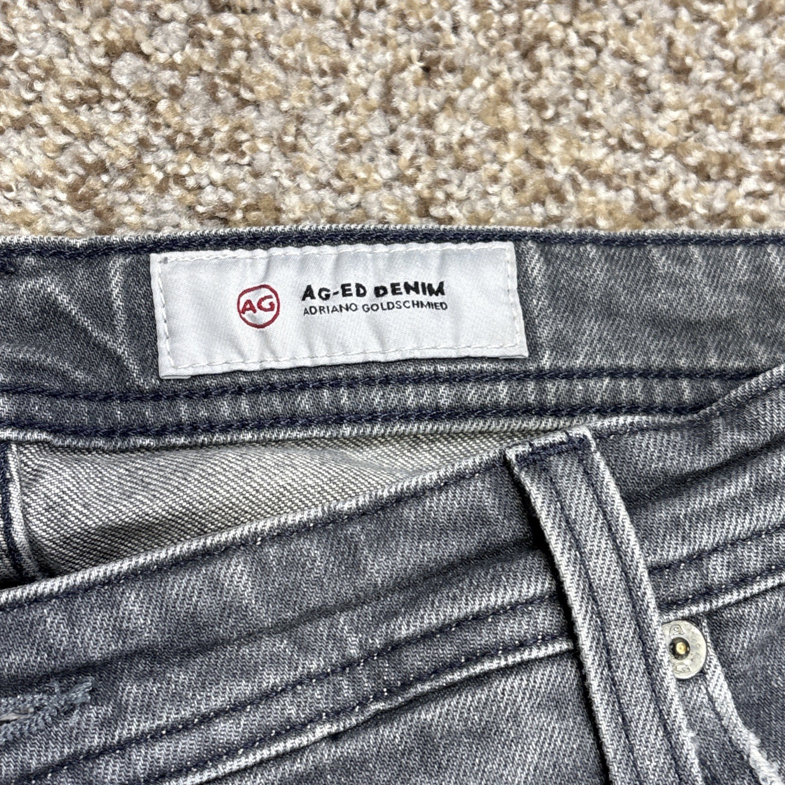 AG Adriano Goldschmied Jeans Mens 38 The Tellis Modern Slim Gray Fits 40 X 33 - View 5