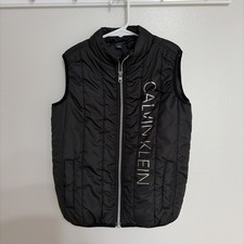 Calvin Klein Insulated Vest Girl Size 6 Black Warm, Pockets