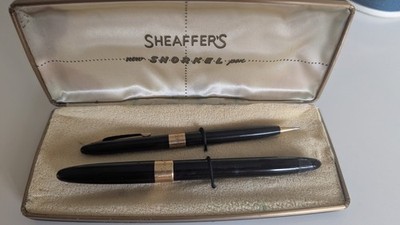 Antique SHEAFFER'S SNORKEL Pen And Pencil 14 K Gold