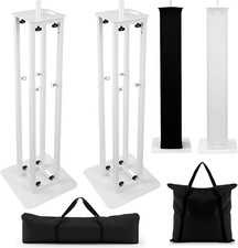 2 Set DJ Totem Light Stand Adjustable DJ Booth 132 Lbs Capacity Portable with Ba