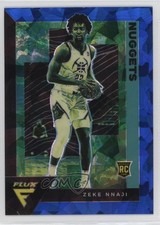 2020-21 Panini Flux Rookies Blue Cracked Ice Prizm Zeke Nnaji #247 14x1