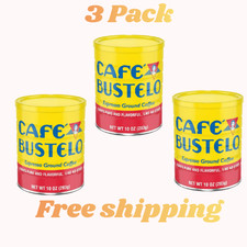 Cafe Bustelo, Espresso Style Dark Roast Ground Coffee, 10 oz Can Pack of 3 