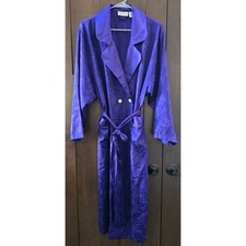 Vintage Victorias Secret Purple Floral Paisley Satin Robe Gold Label Medium
