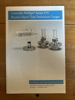 MKS Granville Phillips Series 274 Bayard-Alpert Type Ionization Gauge