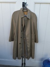 Vintage 70s Aquascutum Khaki Rain Coat Made In England Queen Elizabeth M14 Large