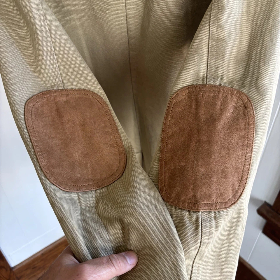 Chaqueta Blazer De Colección Orvis Para Hombres MT Zambezi Tostado Algodón Sarga Codo Parches Caza Foto 4 de 4