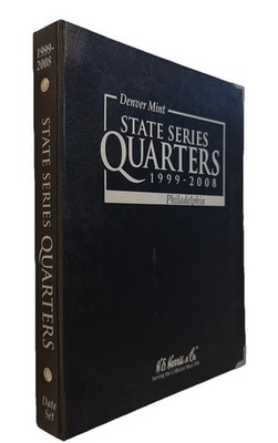 H.E. Harris State Series Quarters Date Set 1999-2008 Coin Album Book Black B