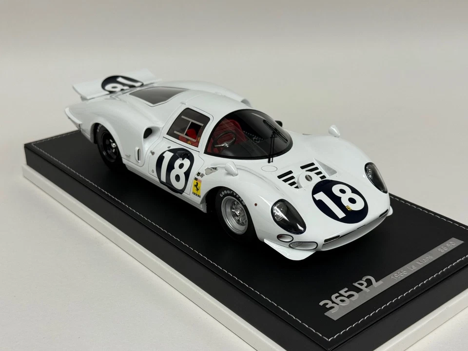 1/18 AB Models Ferrari 365 P2 White Elephant Car #18 1966 Le Mans 80 pieces - Image 4 of 4