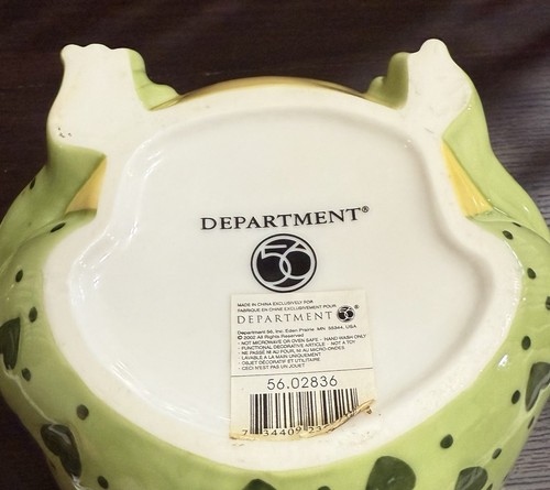 Department 56 Enchanted Prince Frog Cookie Jar Candy Trinket Dish Crown 2002 - Picture 9 of 14