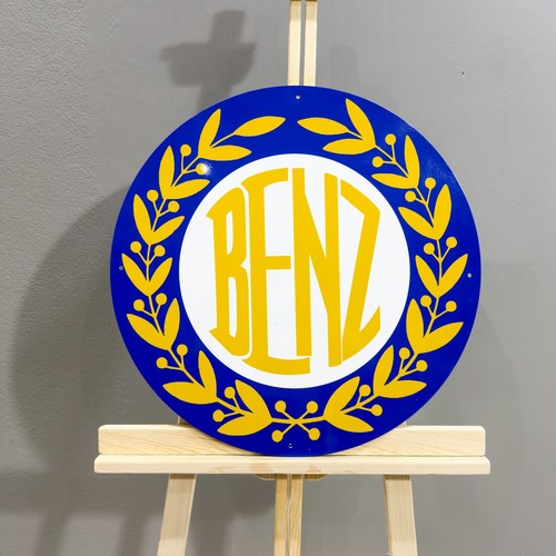 Mercedes Laurel Wreath Round Heavy Metal Sign – 50 cm (19.7") - Garage Decor