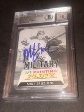 BECKETT 10 GEM MINT AUTO 2024 LEAF MIKE ERUZIONE BLACK PRINTING PLATE 1/1 339