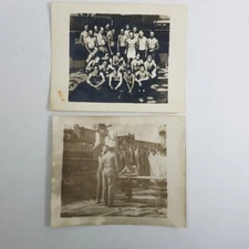 Lot 2 Original Photos WWII US Navy LST 273 Equator Crossing Ceremony Shaved Head