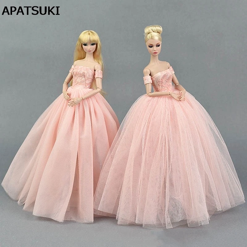 Pink Wedding Dress for 11.5inch Doll Princess Long Gown Doll
