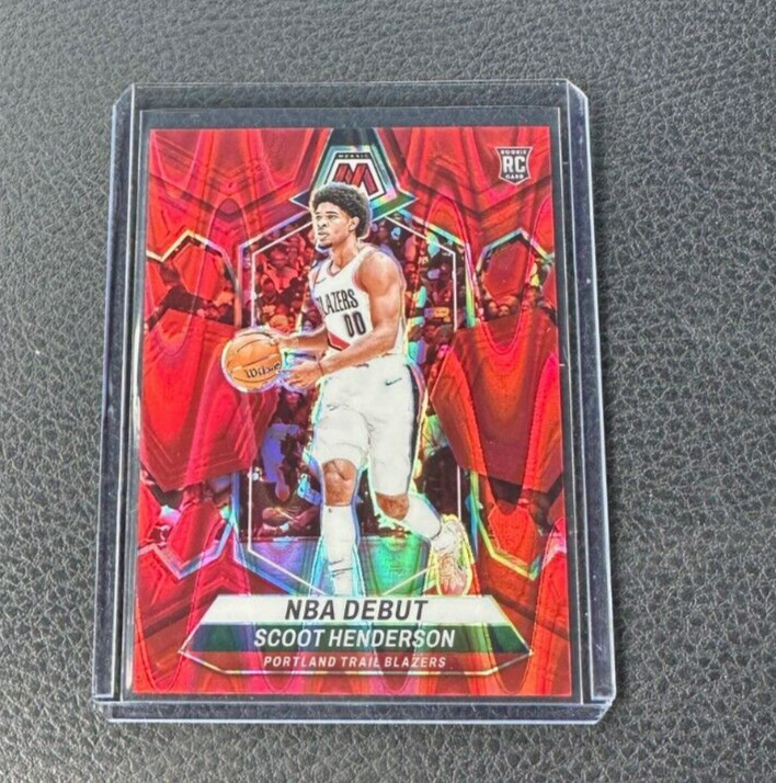 2023-24 Panini Mosaic Scoot Henderson NBA Debut Rookie Red Seismic Prizm 137/299