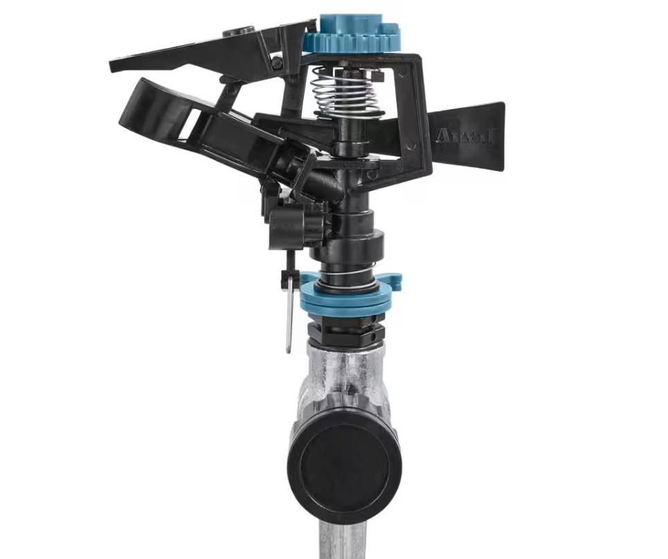 1 Pack of Pulsating Lawn Sprinkler with Metal Spike, Covers up to 85 ft Diameter