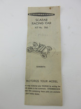 Strombecker Scarab Racing Car Manual Schemati...