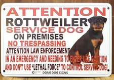 Metal Attention Service Rottweiler Sign For FENCE ,Beware Of Dog 8"x12" Rotti