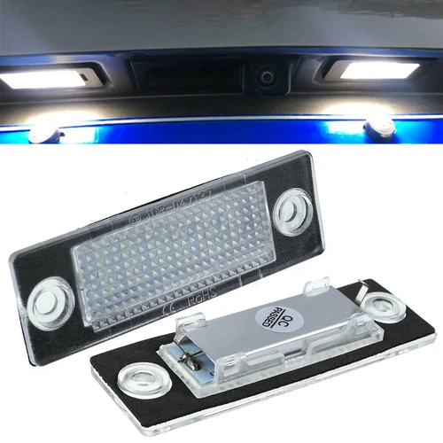 2Pcs LED Licence Number Plate Lights For VW Transporter T5 Caddy Multivan Touran