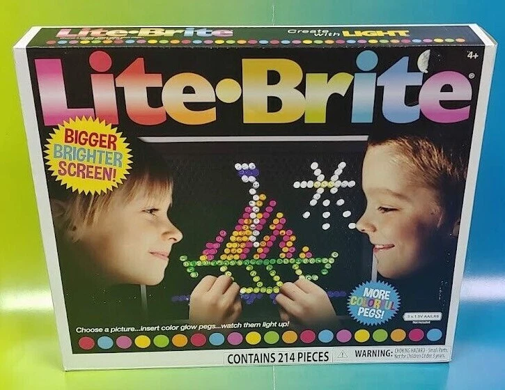 214 Pegs Magic Screen Retro Style Lite Brite Kids Toy Fun Light Bright Game  Set