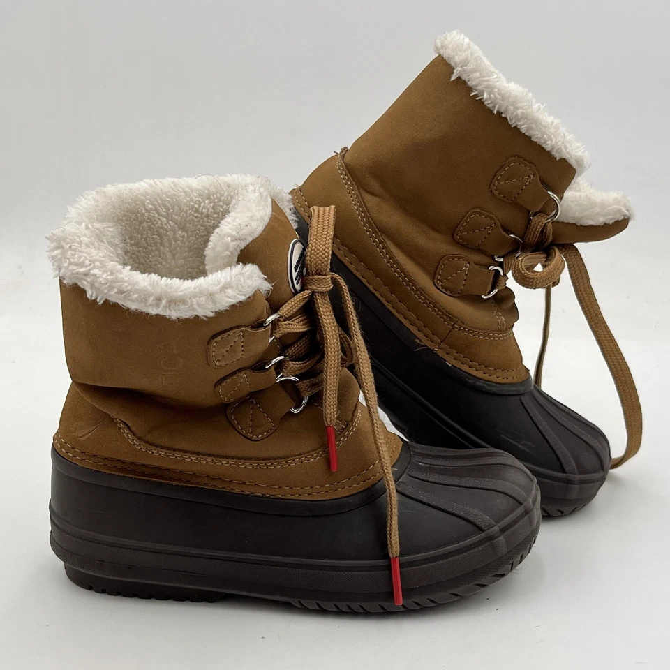 Nautica утка загрузки коричневый пушистый с подкладкой шерпа мягкой кожи шнурки с подкладкой молнии молодежи 1 - Изображение 2 из 4