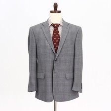 Jos. A. Bank 43R Gray Sport Coat Blazer Jacket Check 2B Wool