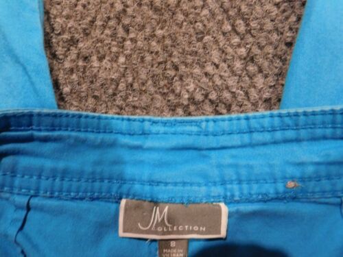 JM Collection Womens Pants 8 blue crop chino - Picture 3 of 10