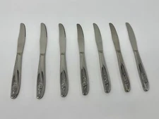 Oneida Roseanne Set of 7 Hollow Handle Dinner Knives 8 5/8"
