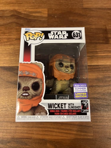 Pop Funko Star Wars Wicket With Slingshot #630 2023 Summer Convention Limited Ed